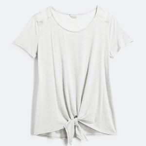 Casual Gray Tie-Front Tee